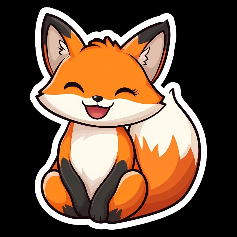 Renard mignon et heureux dans le style dessin animé