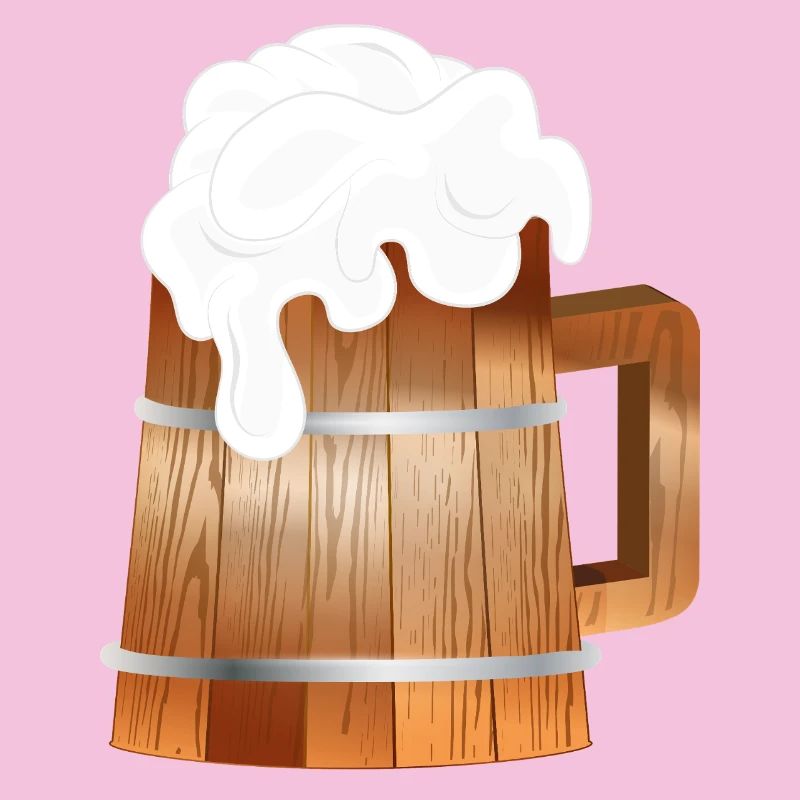 Chope à bière rustique aspect bois avec mousse