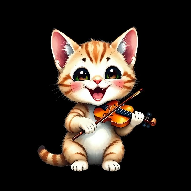 Chaton joue du violon