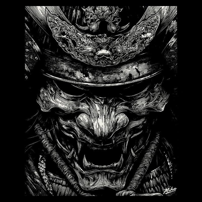 Masque de démon à contraste élevé