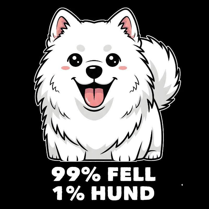 Samojede 99% Fell 1% Hund Lustiger Spruch