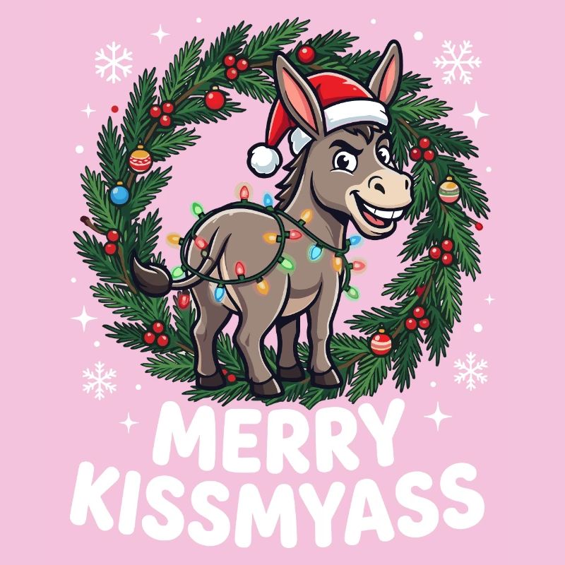 Joyeux bisouMon cul Âne pyjama Sarcastique de Noël