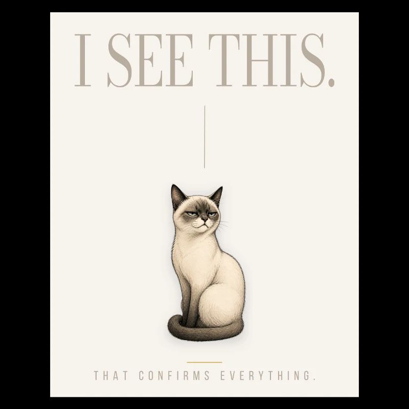 I SEE THIS. Noble Cat Introvert Meme Design