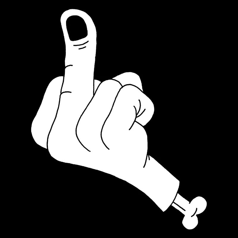 Main coupée et vulgarité (blanc)