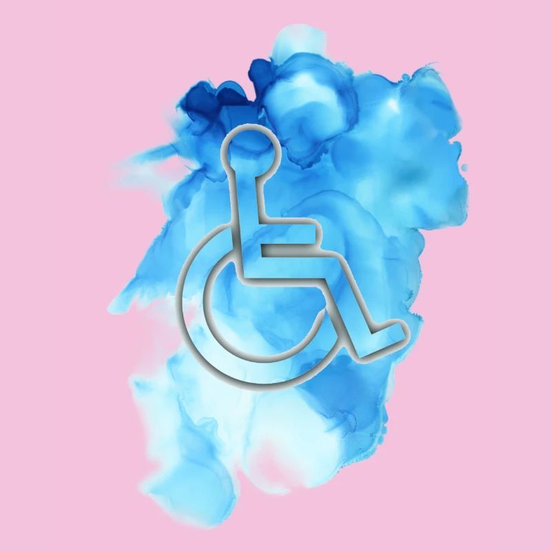 Rollstuhlsymbol mit blauem Hintergrund #