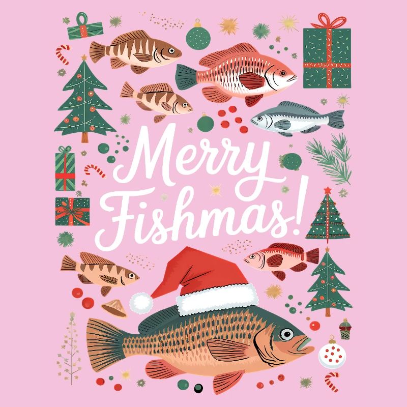 Angler Weihnachtspullover Fisch Merry Fishmas