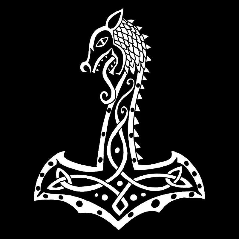 Loup blanc et marteau de Thor