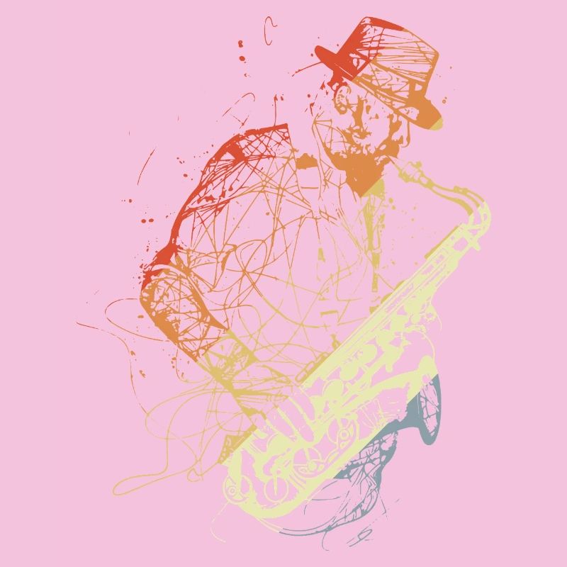 Dessin de saxophone rétro