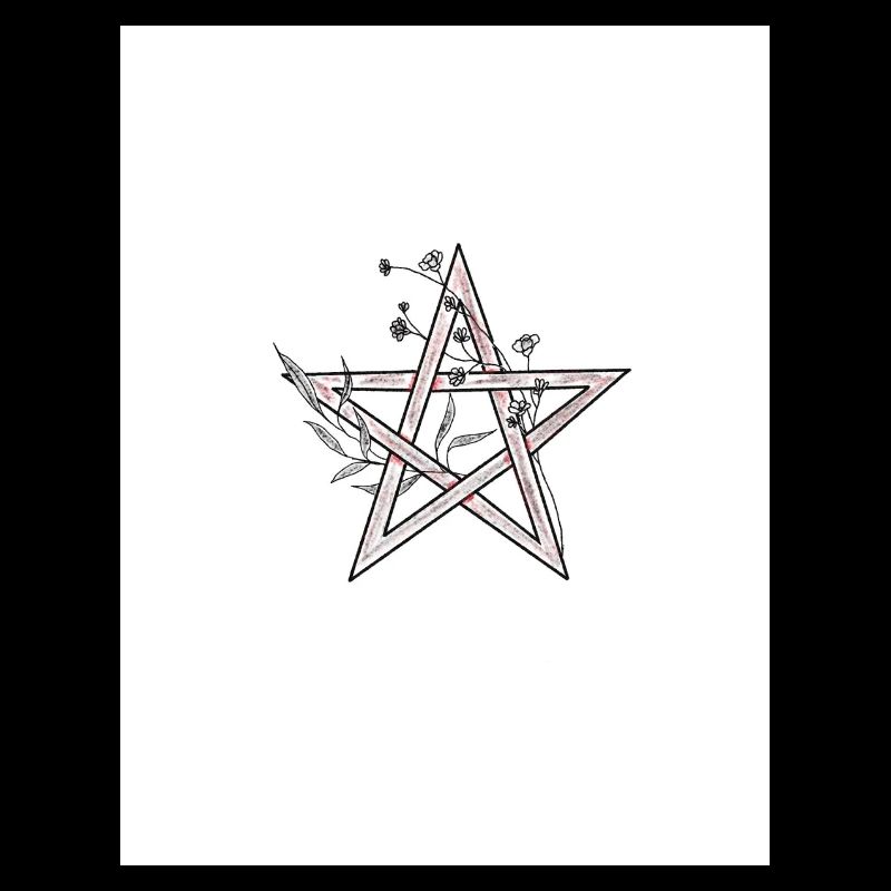 Floral Pentagram Sketch