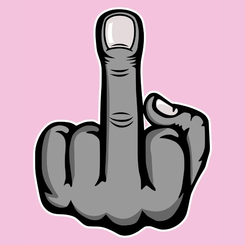 Mittelfinger Stinkefinger Design Grau