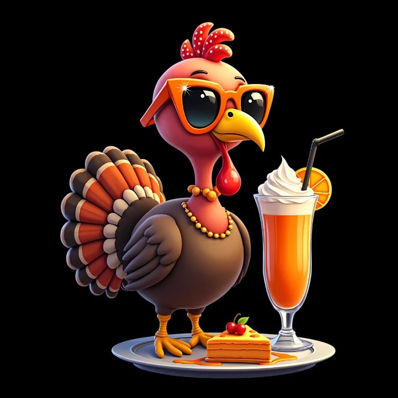 Dinde de Thanksgiving avec lunettes de soleil