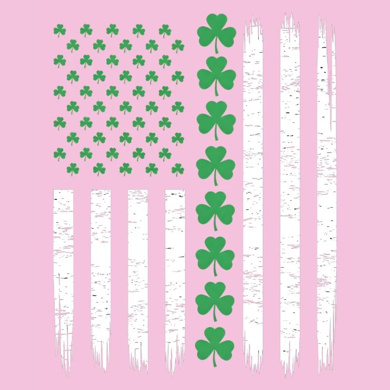 US American Flag with Shamrocks for St Patricks 