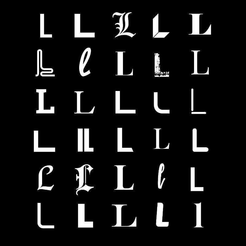 L Glyphs: Varied Typeface Portraits