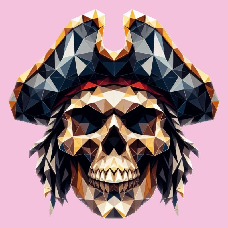 Ein cooler, bunter Totenkopf mit Pitatenhut