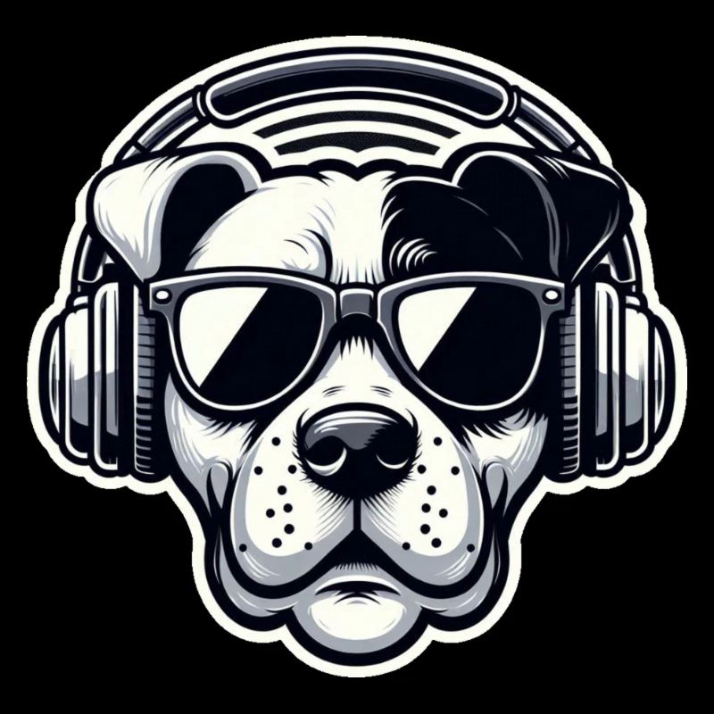 Hund Kopfhörer Brille cool