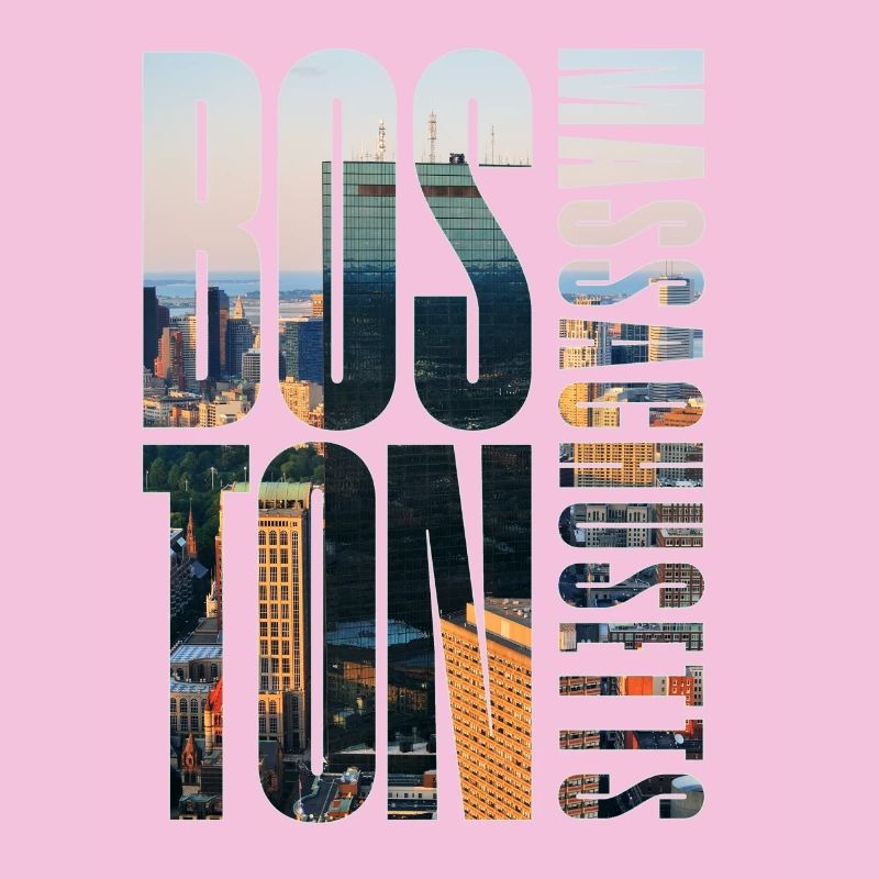 Boston Downtown Skyline Motif