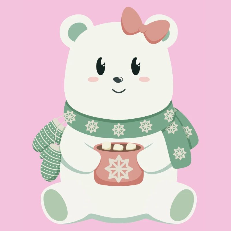 Polar bear with bow