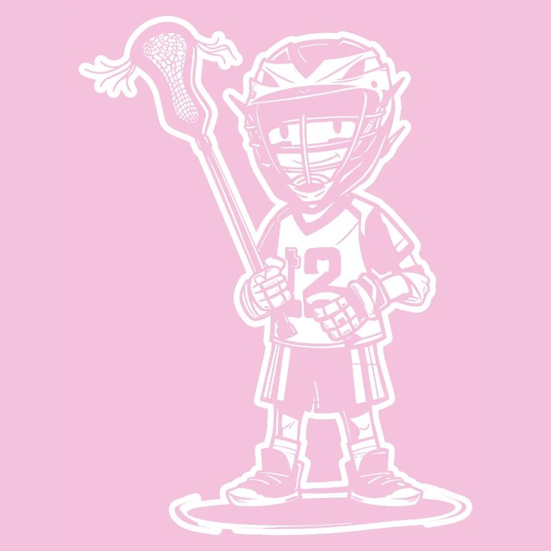 Lacrosse Junge Cartoon Stil