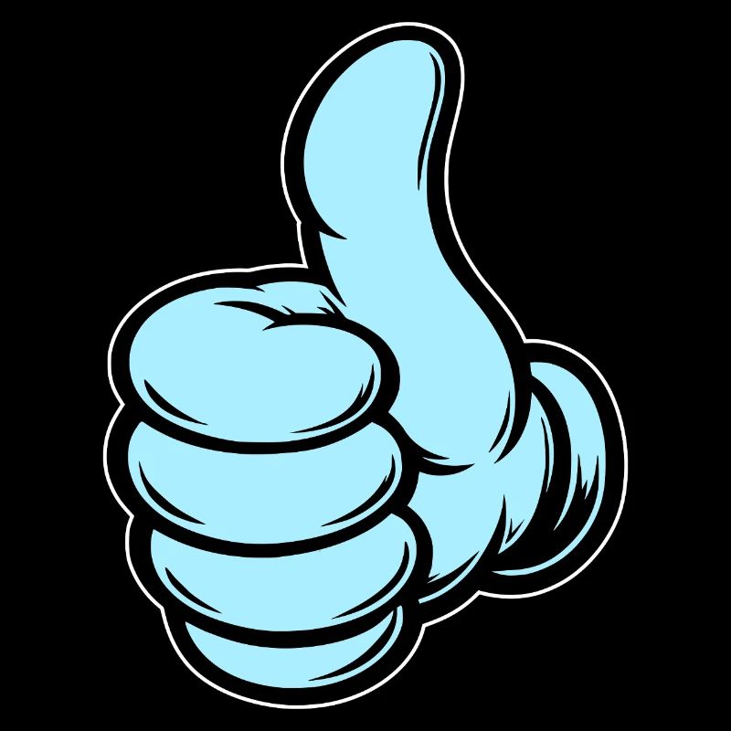 Comic Thumbs Up Hand Symbol Blue