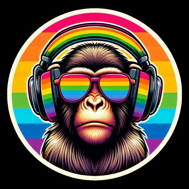 Monkey Casque Lunettes Arc-en-ciel Coloré