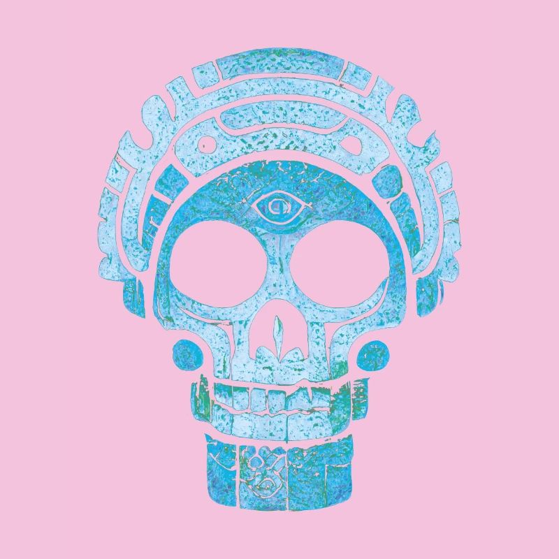 Blauer Maya-Schädel
