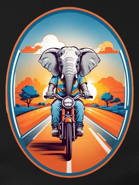 Elephant on motorcycle