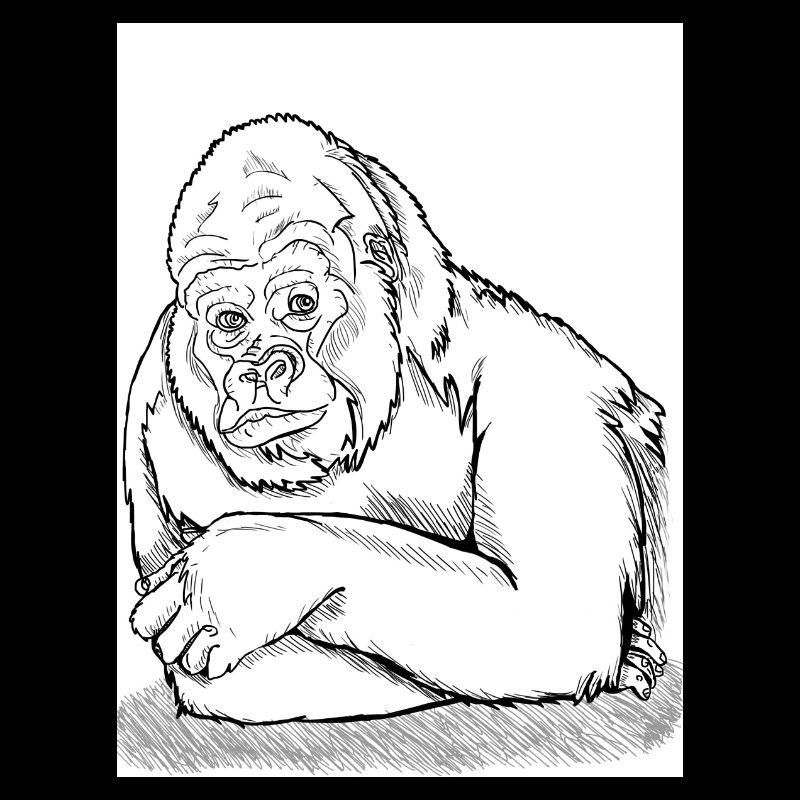 Nachdenklicher Gorilla
