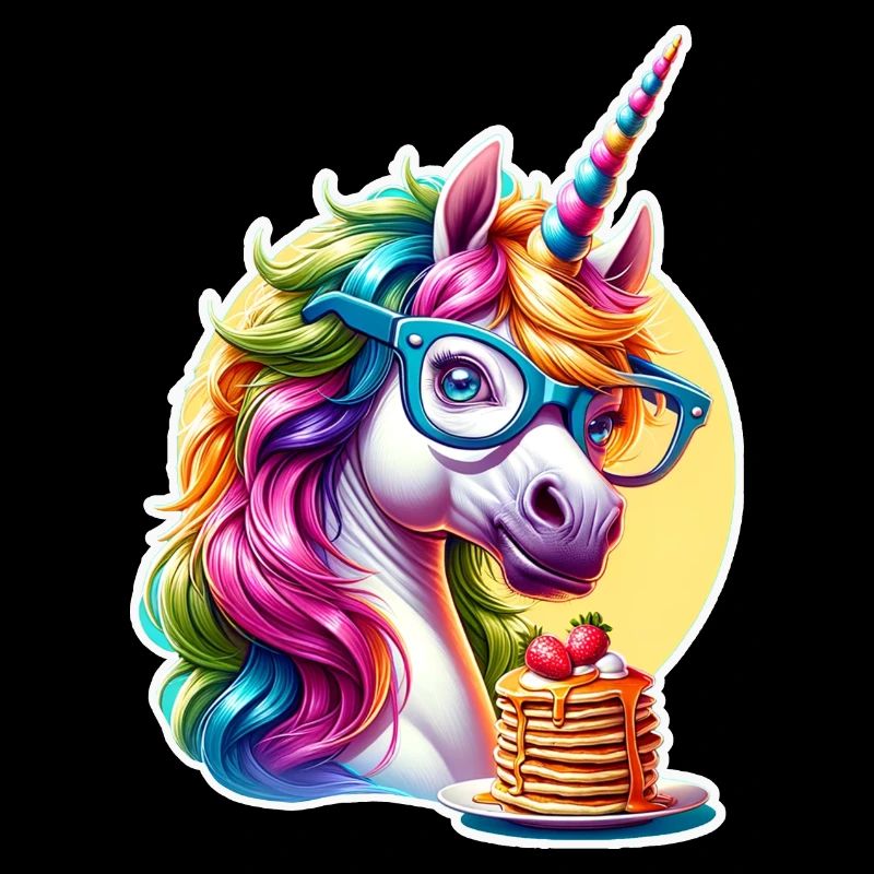 Licorne arc-en-ciel avec lunettes