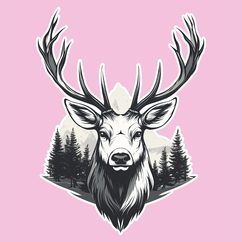 Deer Head Forest Landscape