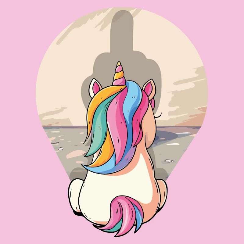 Unicorn Shadow Middle Finger, Unicorn, Mythical Creature