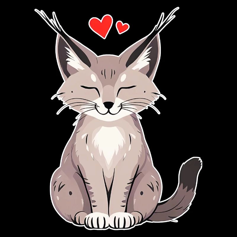 Petit lynx avec cœur – Mignon et sauvage