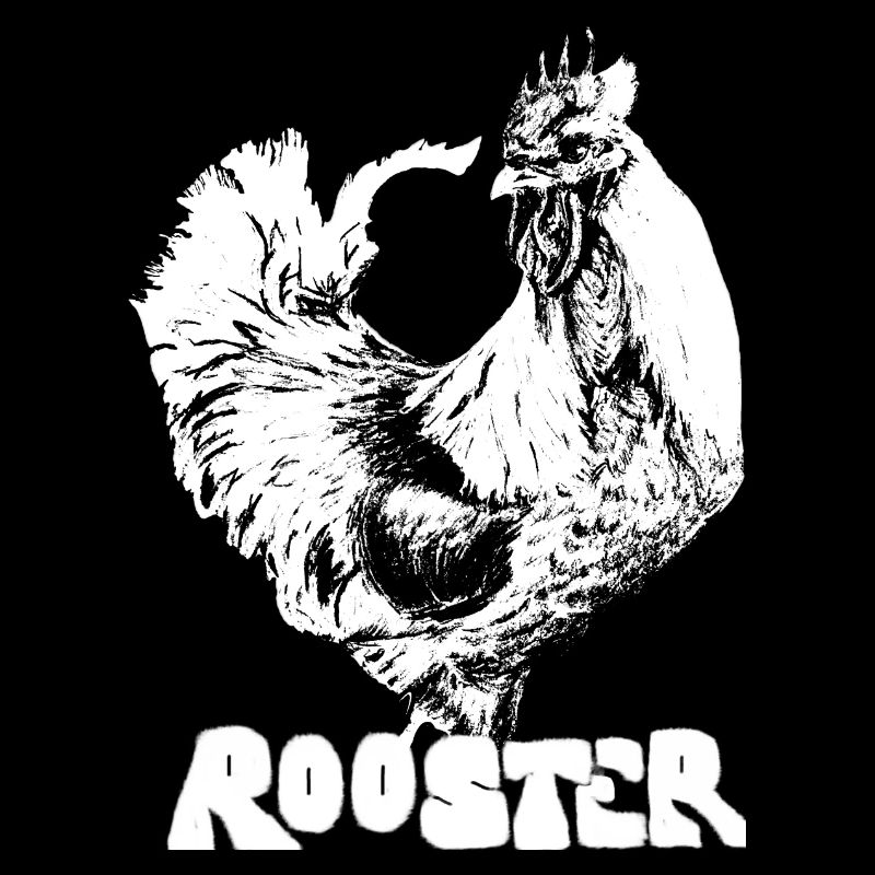 Rooster Silhouette mit Schrift