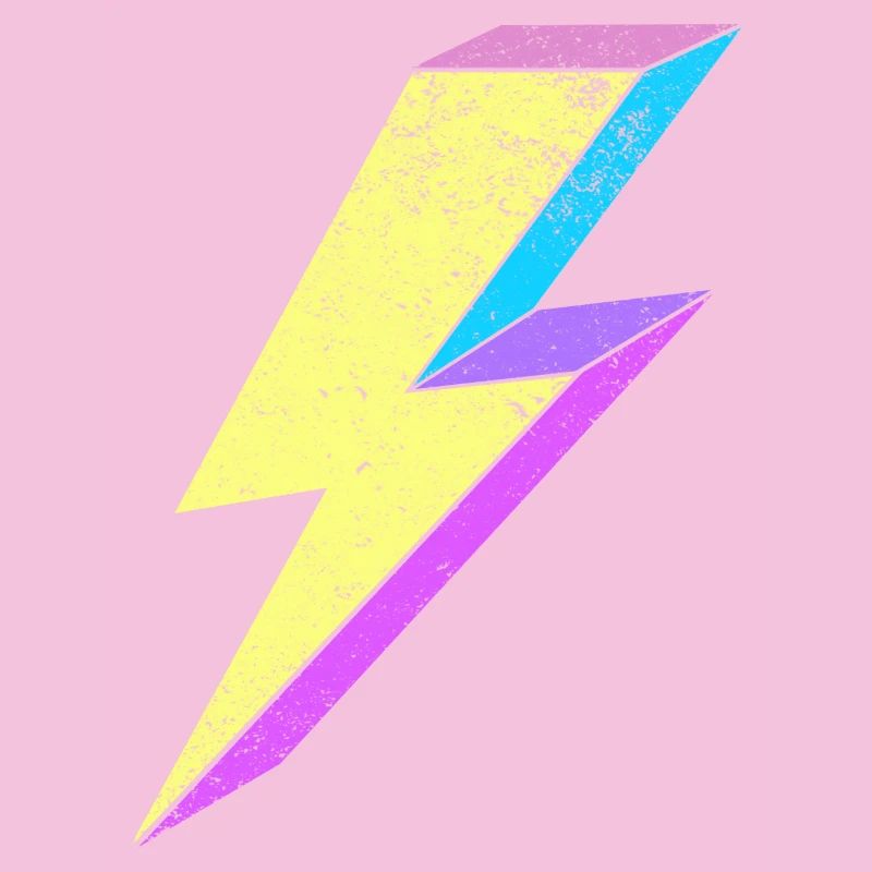Leuchtende Lightning-Design mit Pastellfarben 80s 