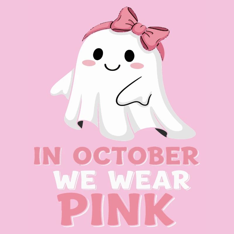 Whimsical Ghost October Pink Print