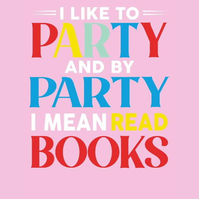 Bunte Leseparty Typo Design