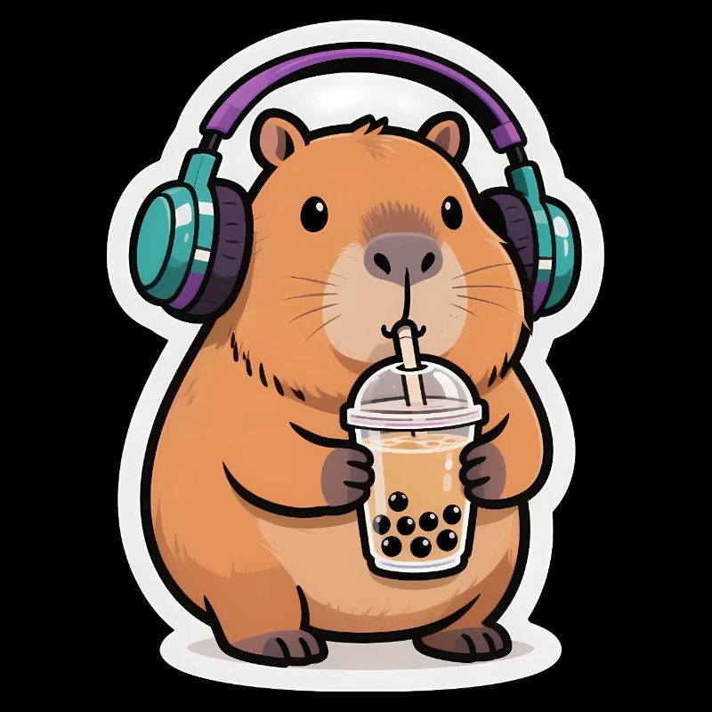 Mignon Capybara Bubble Tea Kawaii Animal Gift