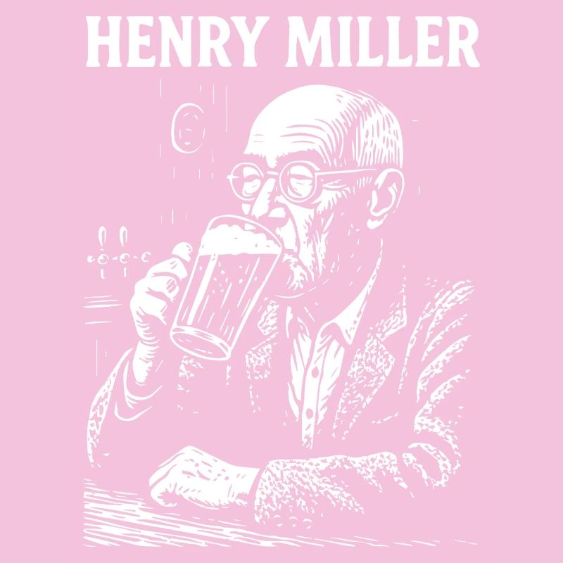Henry Miller buvant de la bière dans un pub