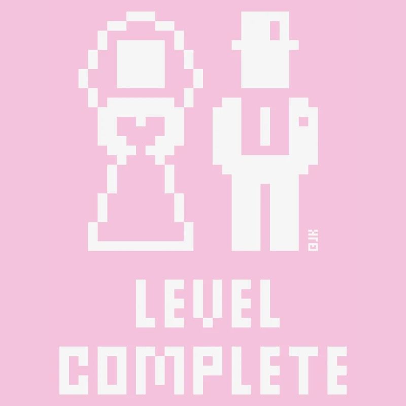 Level Complete (Wedding / Bachelor Party / Pixel / Bold / W)