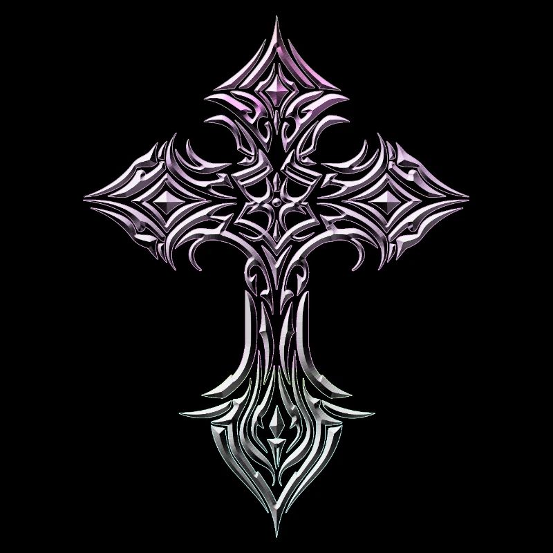 Irisierende Kreuz-Glyphe