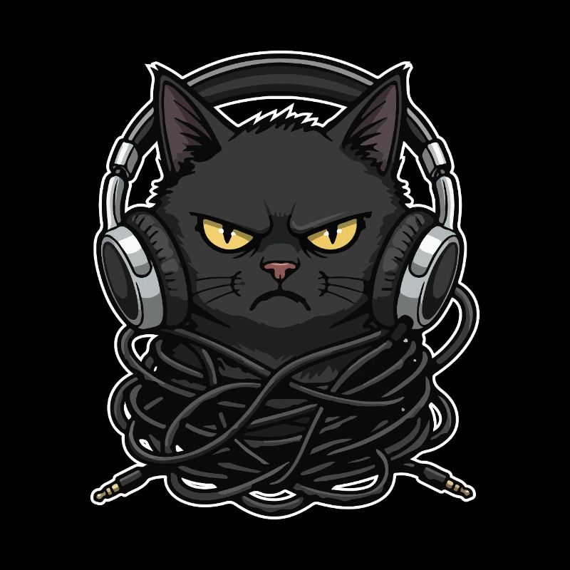 Cable Chaos Chat Musique Casque