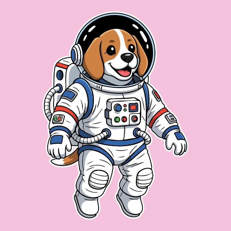 Chien Beagle Astronaute Espace Couleur