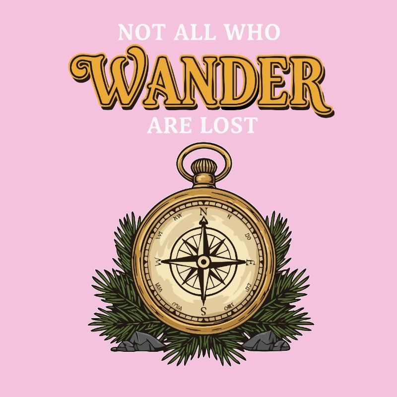 Camping Compass Humor-Zitat: Wander verloren