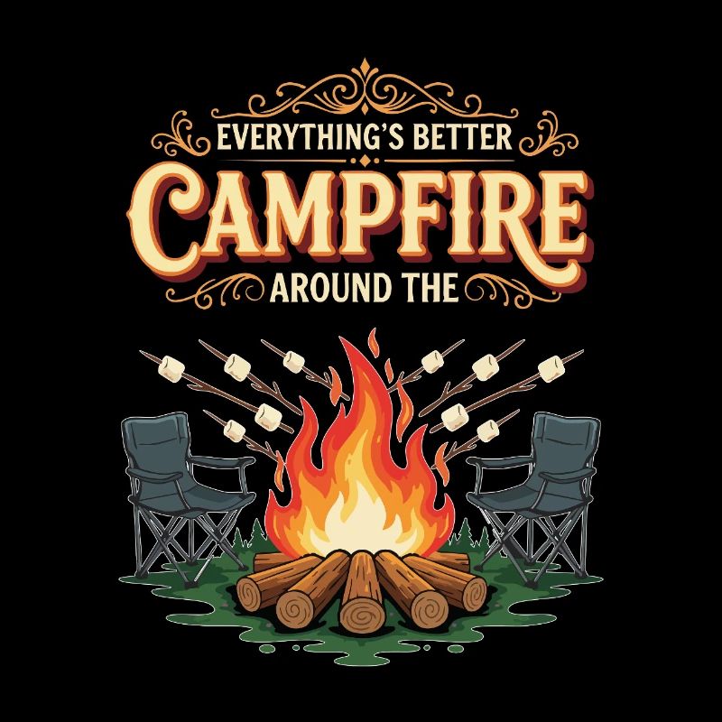 Campfire Marshmallow Alles ist besser Campingplatz