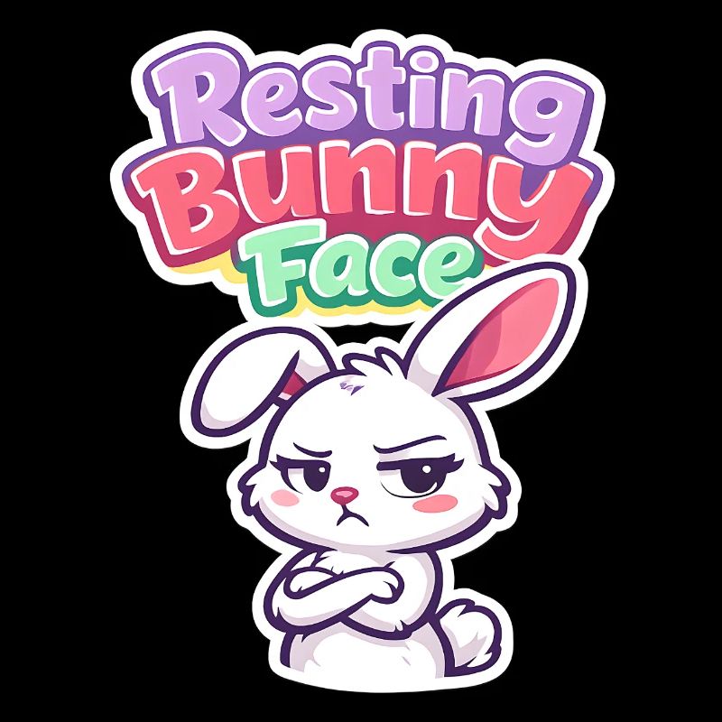 Resting Bunny Face Ostern Spruch lustig