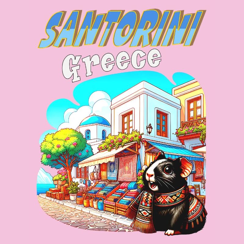 Aventures de cochons d’Inde à Santorin, Grèce