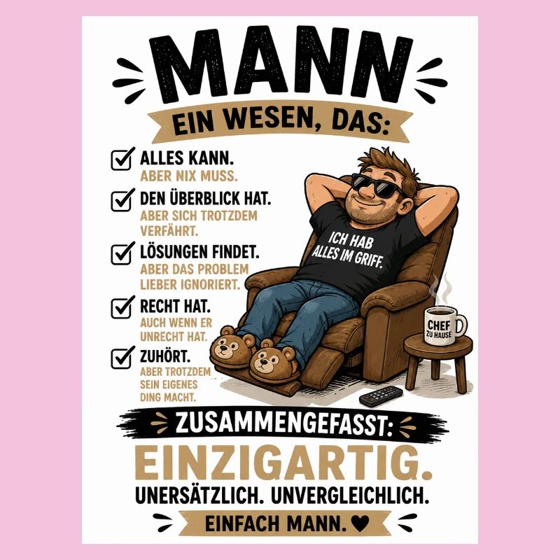 Mann: Einzigartig, unverwechselbar