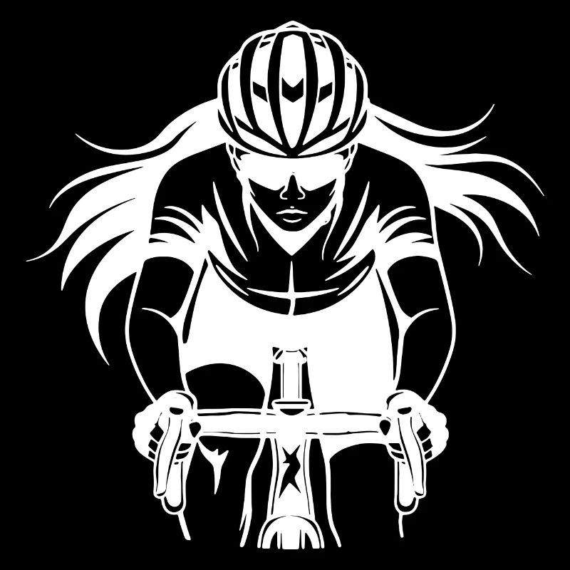 Radfahrerin Zeichnung