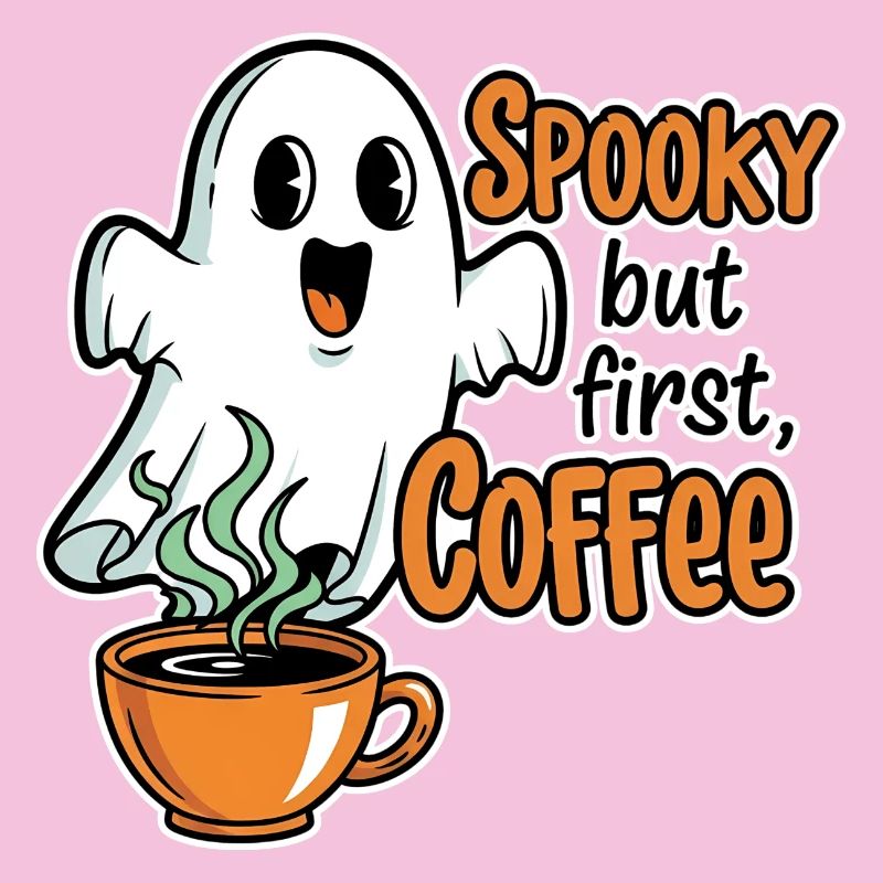 Fantôme effrayant avec humour de café