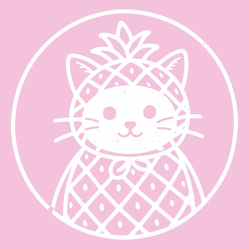 Cat Pineapple Style Illustration