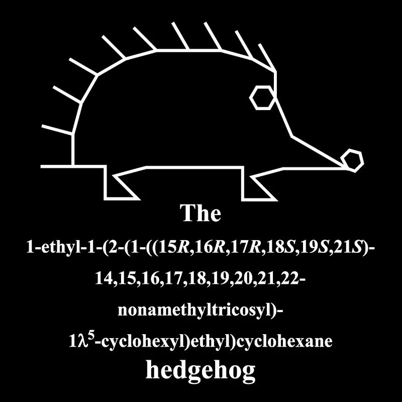 Hedgehog Molecule - IUPAC nomenclature Joke -w